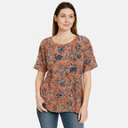 Sugar Crisp Woven Top (Size - XL) - Coral_8102861