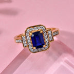 Blue Spinel & Moissanite Ring in Vermeil Yellow Gold Plated Sterling Silver 1.54 Ct._8103123_1