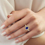 Blue Spinel & Moissanite Ring in Vermeil Yellow Gold Plated Sterling Silver 1.54 Ct._8103123_2