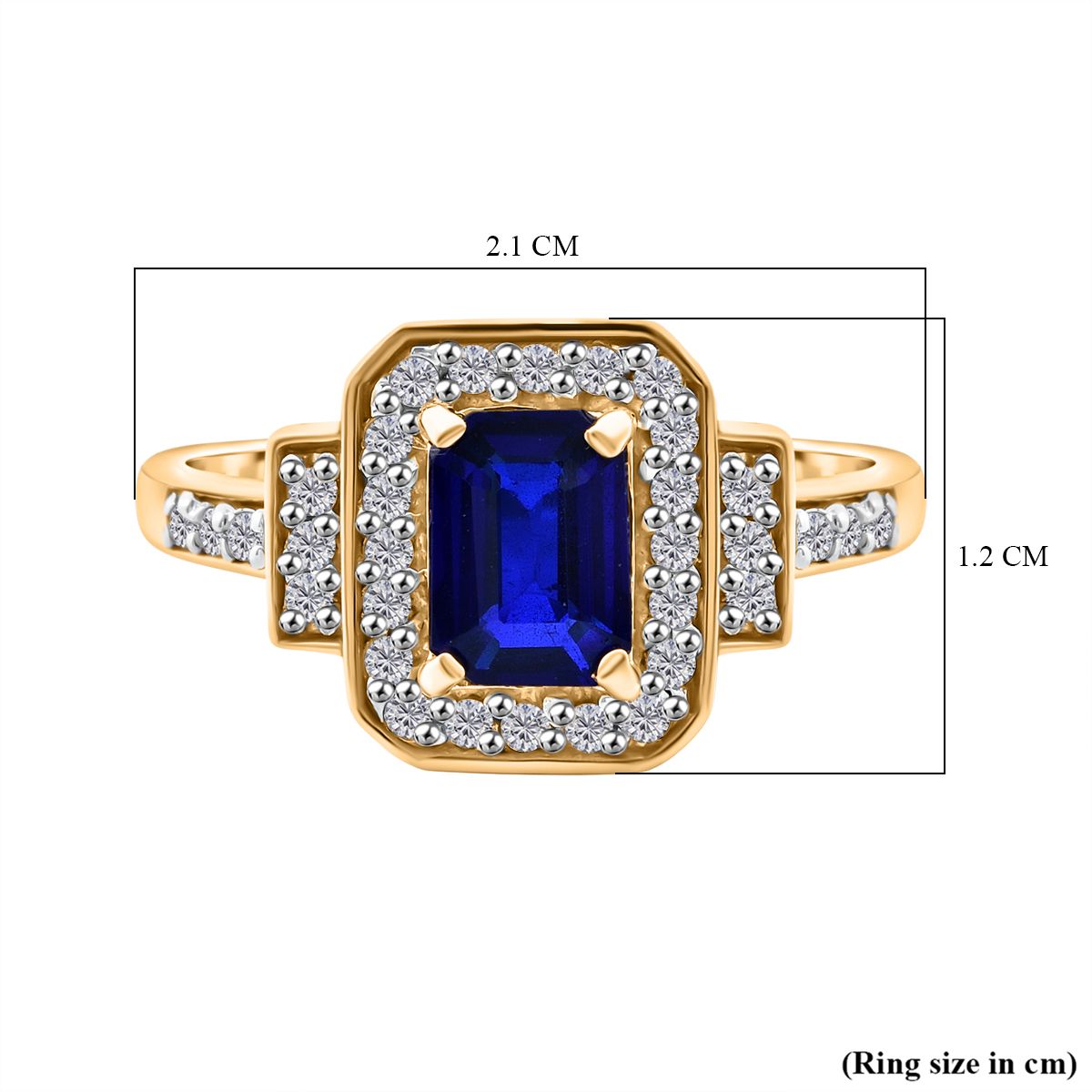 Blue Spinel &amp; Moissanite Ring in Vermeil Yellow Gold Plated Sterling Silver 1.54 Ct. 8103123 5
