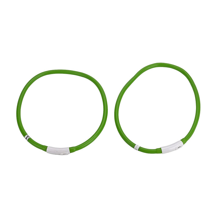 Set of 2 LED Pet Glow Collars | USB Rechargeable LED Pet Collars for Night Walk - Green 8103601 1
