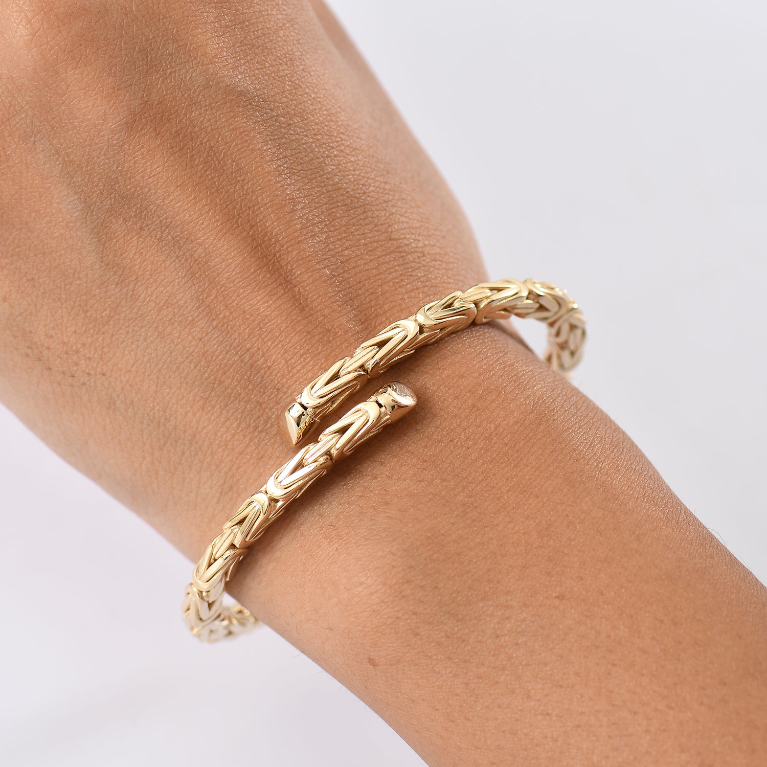 9K Yellow Gold Byzantine Openable Bangle (Size 7.5 Adjustable) 8103784 3