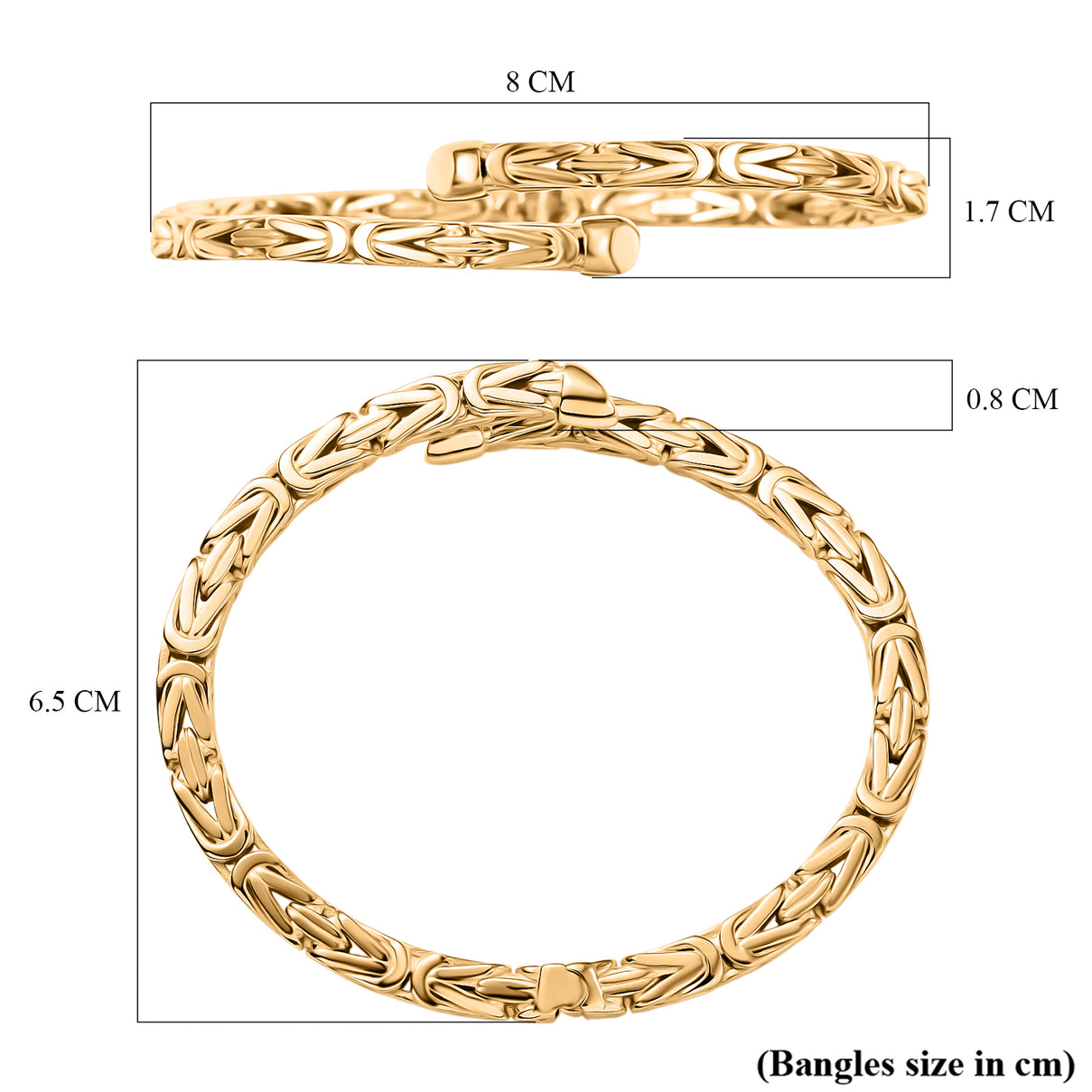 9K Yellow Gold Byzantine Openable Bangle (Size 7.5 Adjustable) 8103784 6