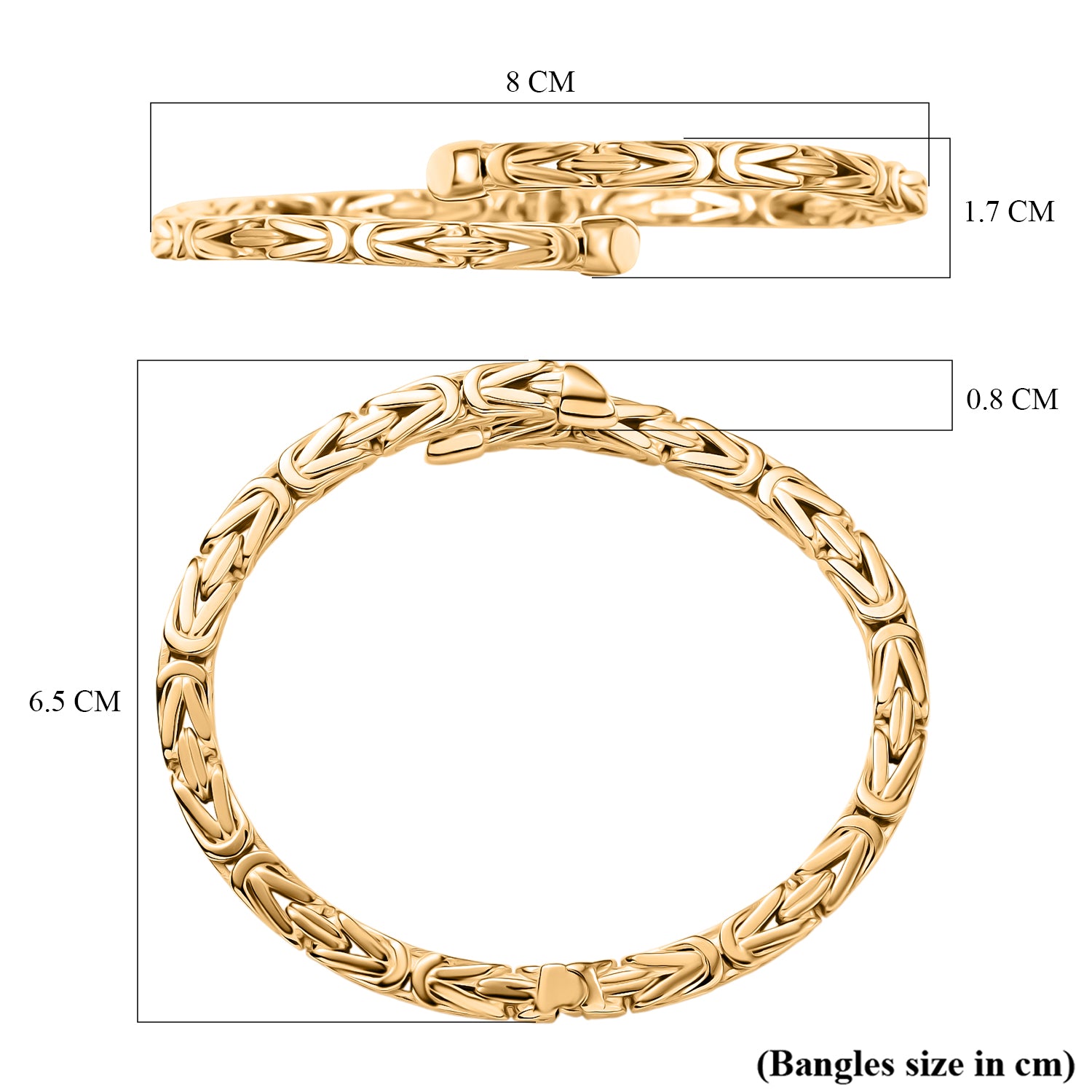 9K Yellow Gold Byzantine Openable Bangle (Size 7.5 Adjustable) 8103784 6