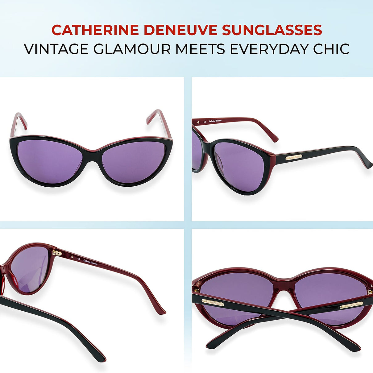 Catherine Denevue Sunglass - Black Red 8103795 5