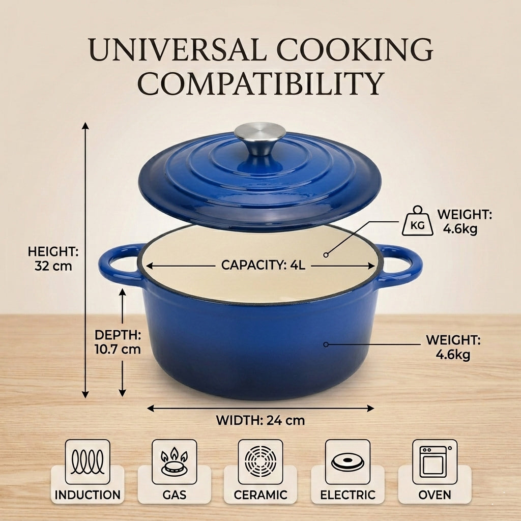 4L Cast Iron Pot with Lid 8104296 10