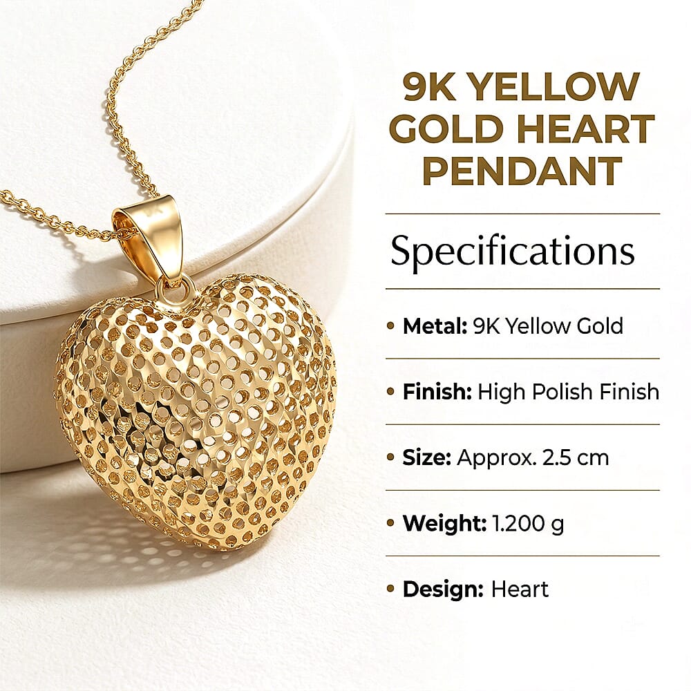 9K Gold Pendant Polished, 1.2 Gms 8104685 3