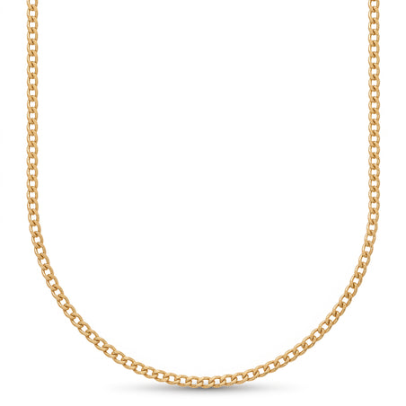 9K Gold 1.7 MM Curb Chain with Spring Ring Clasp 18 Inch Polished 8104700 1