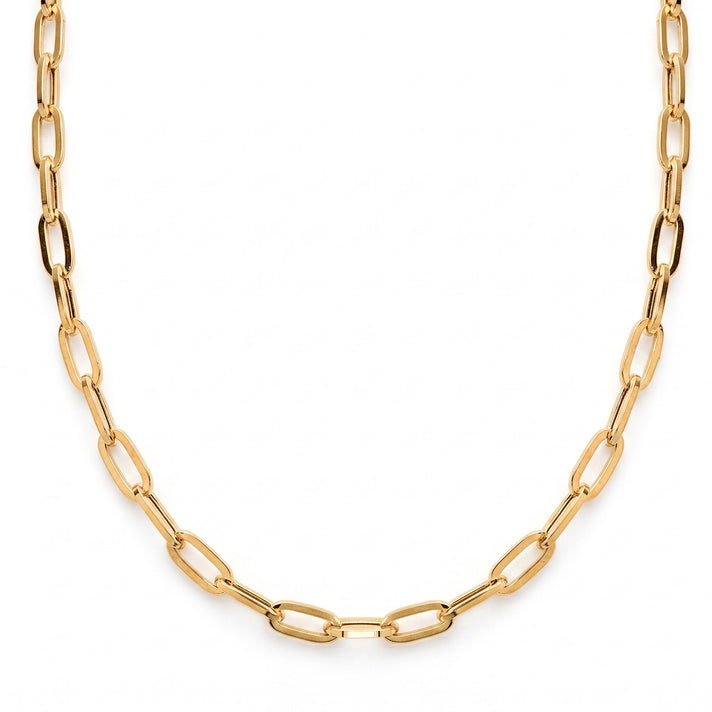 9K Gold 3.5MM Paperclip Chain with Lobster Clasp 24 Inch Polished 6g 8104707 1