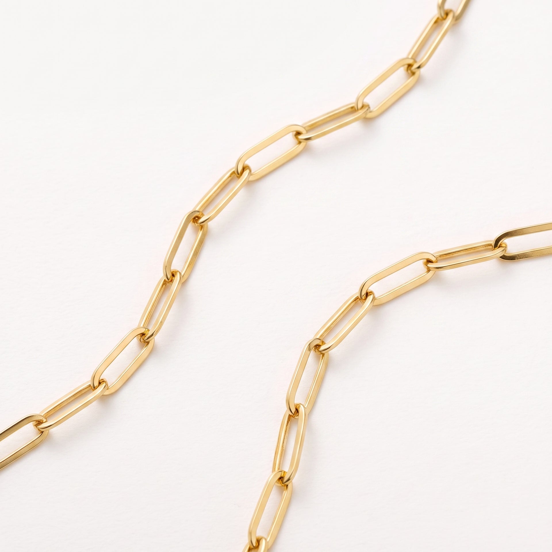 9K Gold 3.5MM Paperclip Chain with Lobster Clasp 24 Inch Polished 6g 8104707 3