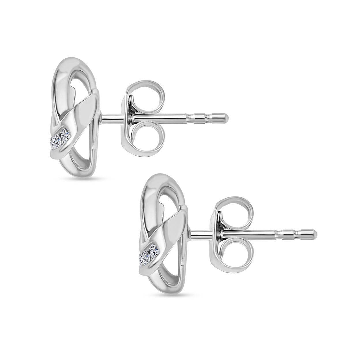 LUXURIANT Lab Grown Diamond Knot Earring in Rhodium Overlay Sterling Silver 0.30 Ct. (SI G H) 8105470 4