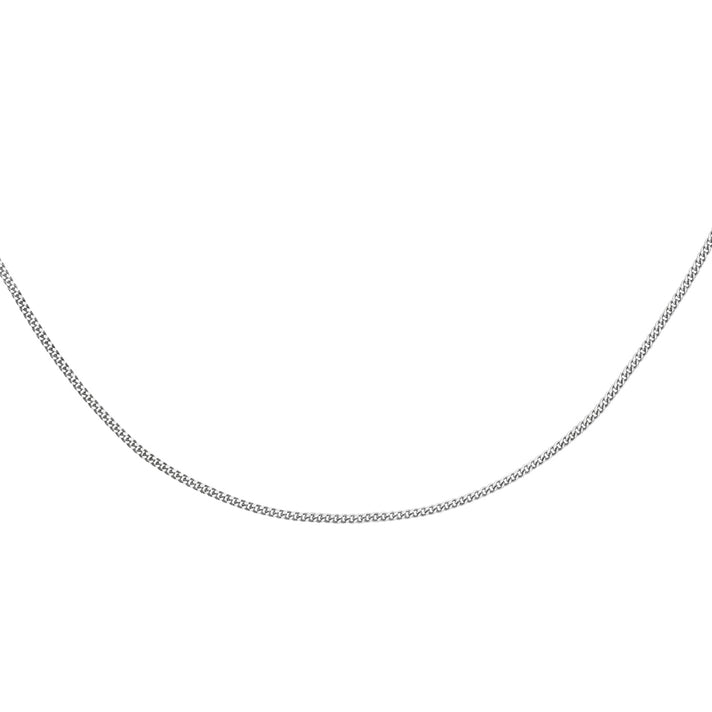 Silver 0.7 MM Curb Chain with Spring Ring Clasp 16"-20 Inch Polished, 0.78 Gms 8105668 2