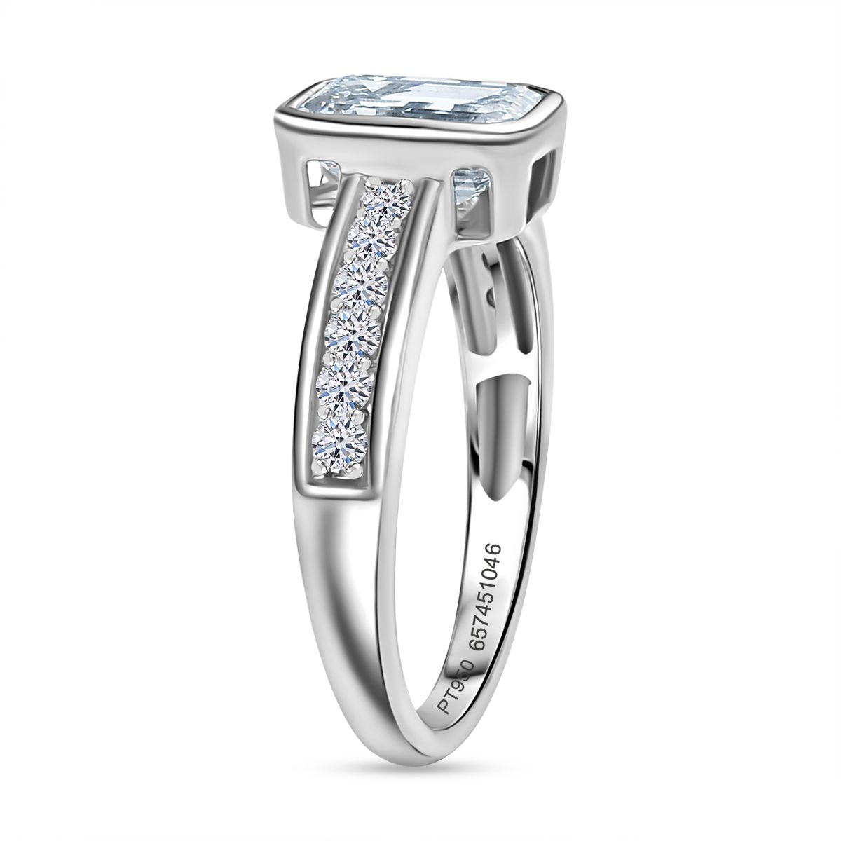 LUXURIANT 2 Ct. Lab Grown Diamond Emerald-Cut Ring in 950 Platinum IGI Certified VS-EF 8107167 4