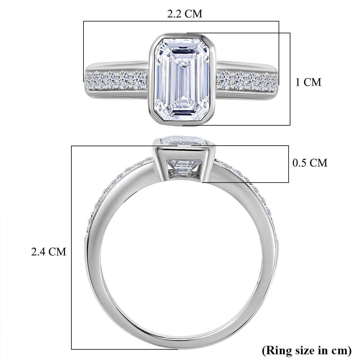 LUXURIANT 2 Ct. Lab Grown Diamond Emerald-Cut Ring in 950 Platinum IGI Certified VS-EF 8107167 6