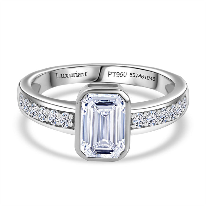 LUXURIANT 2 Ct. Lab Grown Diamond Emerald-Cut Ring in 950 Platinum IGI Certified VS-EF 8107168 1