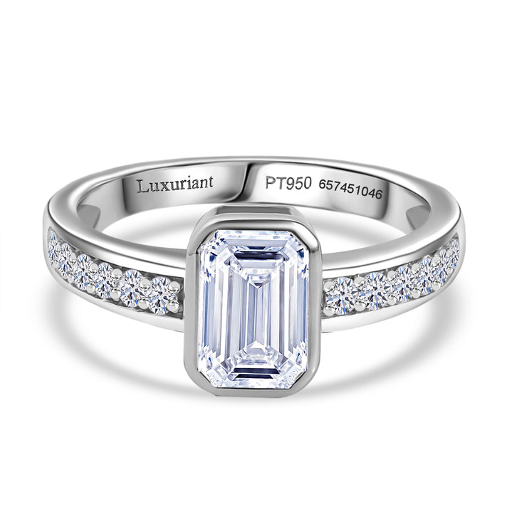 LUXURIANT 2 Ct. Lab Grown Diamond Emerald-Cut Ring in 950 Platinum IGI Certified VS-EF 8107169 1