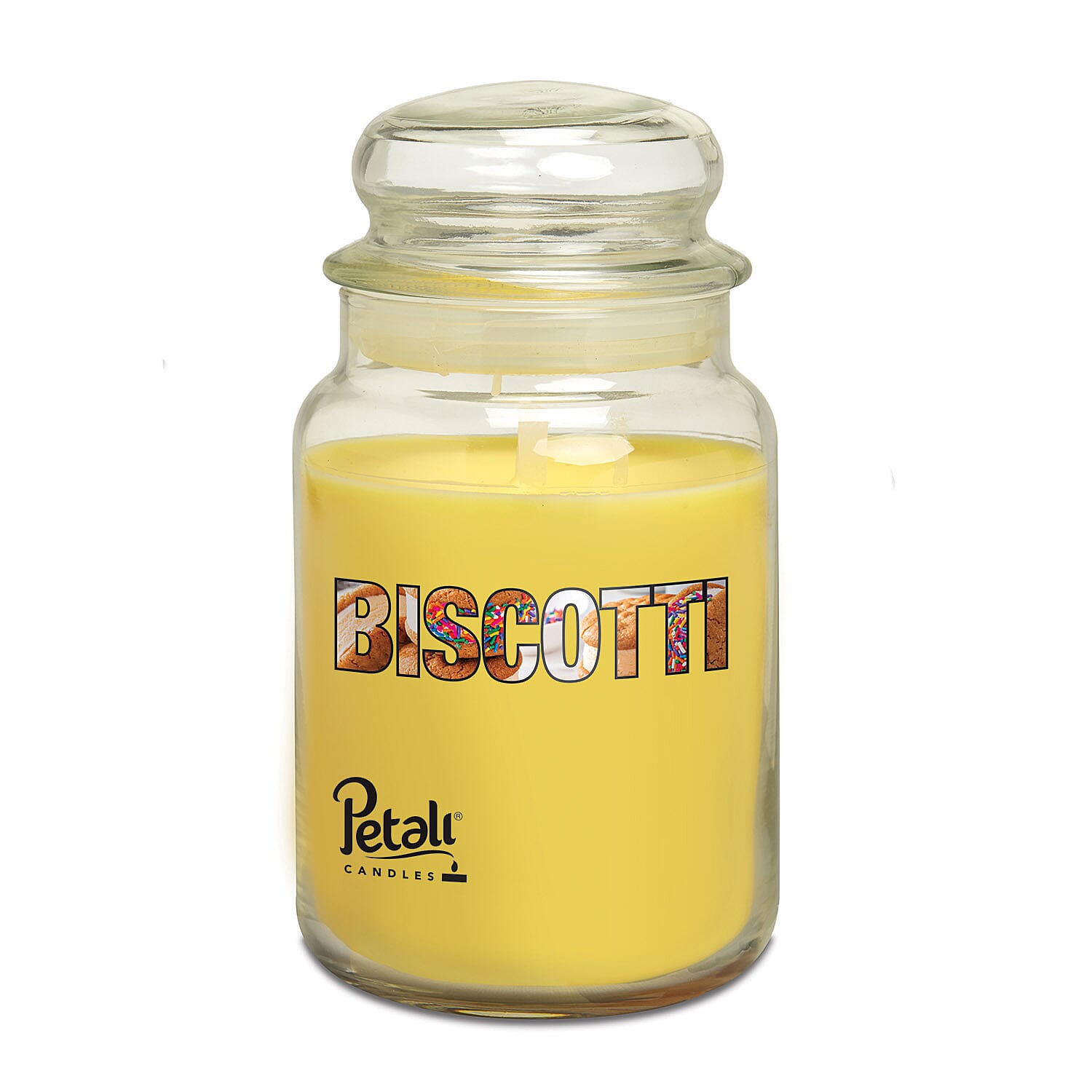 Petali Set of 3 Christmas Scented Large Jar Candles - Biscotti, Apple Spice &amp; Wellbeing - Yellow 8107268 2
