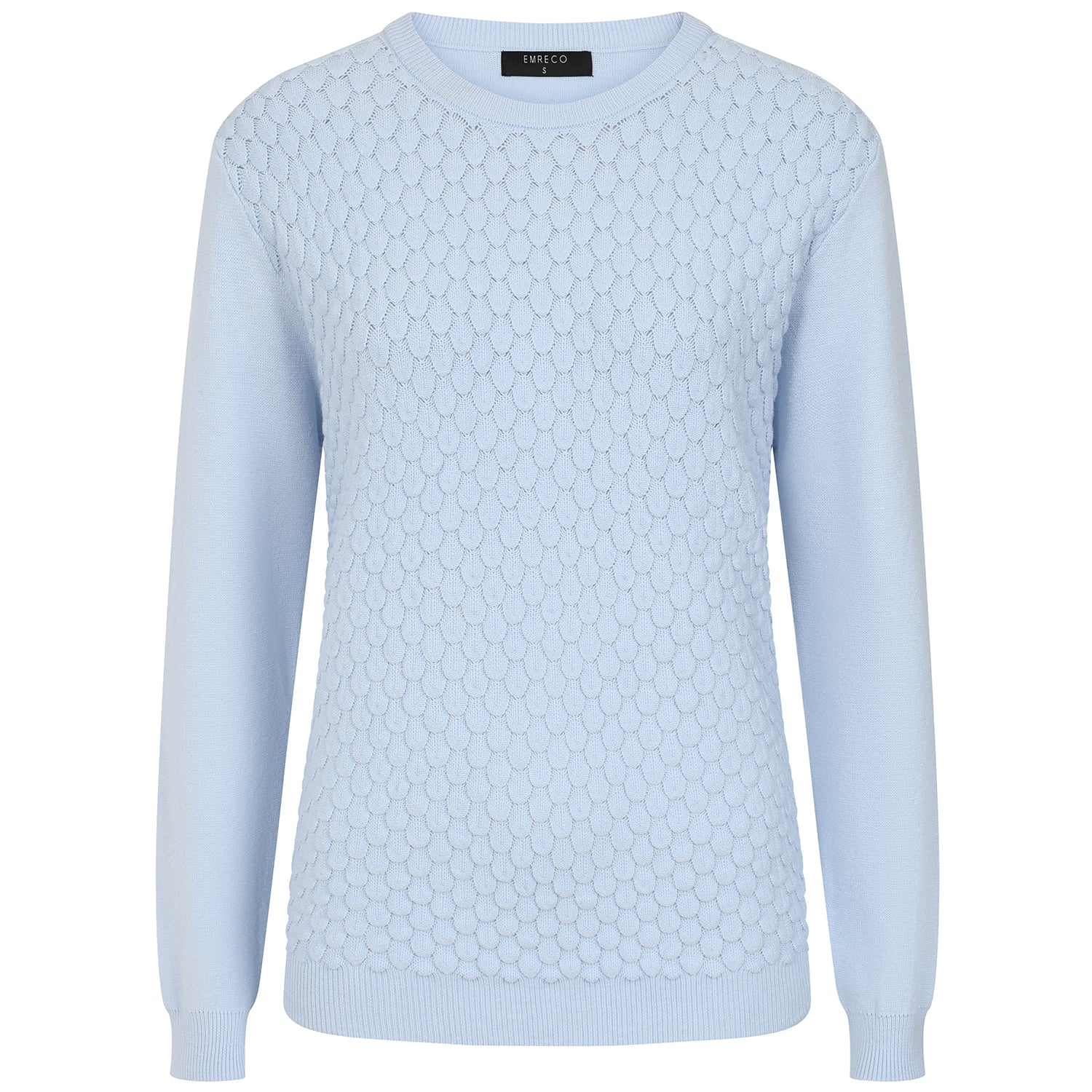 Emreco Women's Knitted Bubble Textured Round Neck Jumper V32520001 1