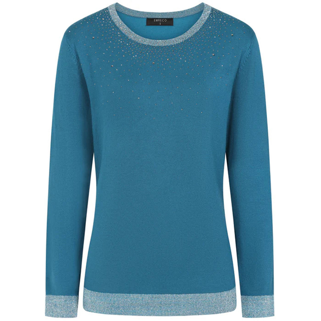 Emreco Sparkle Neckline Jumper (Size XL) - Teal_8107615_4