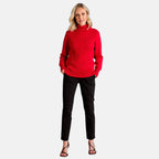Emreco Chunky Cable Front Roll Neck Jumper (Size XL) - Red_8107640_1