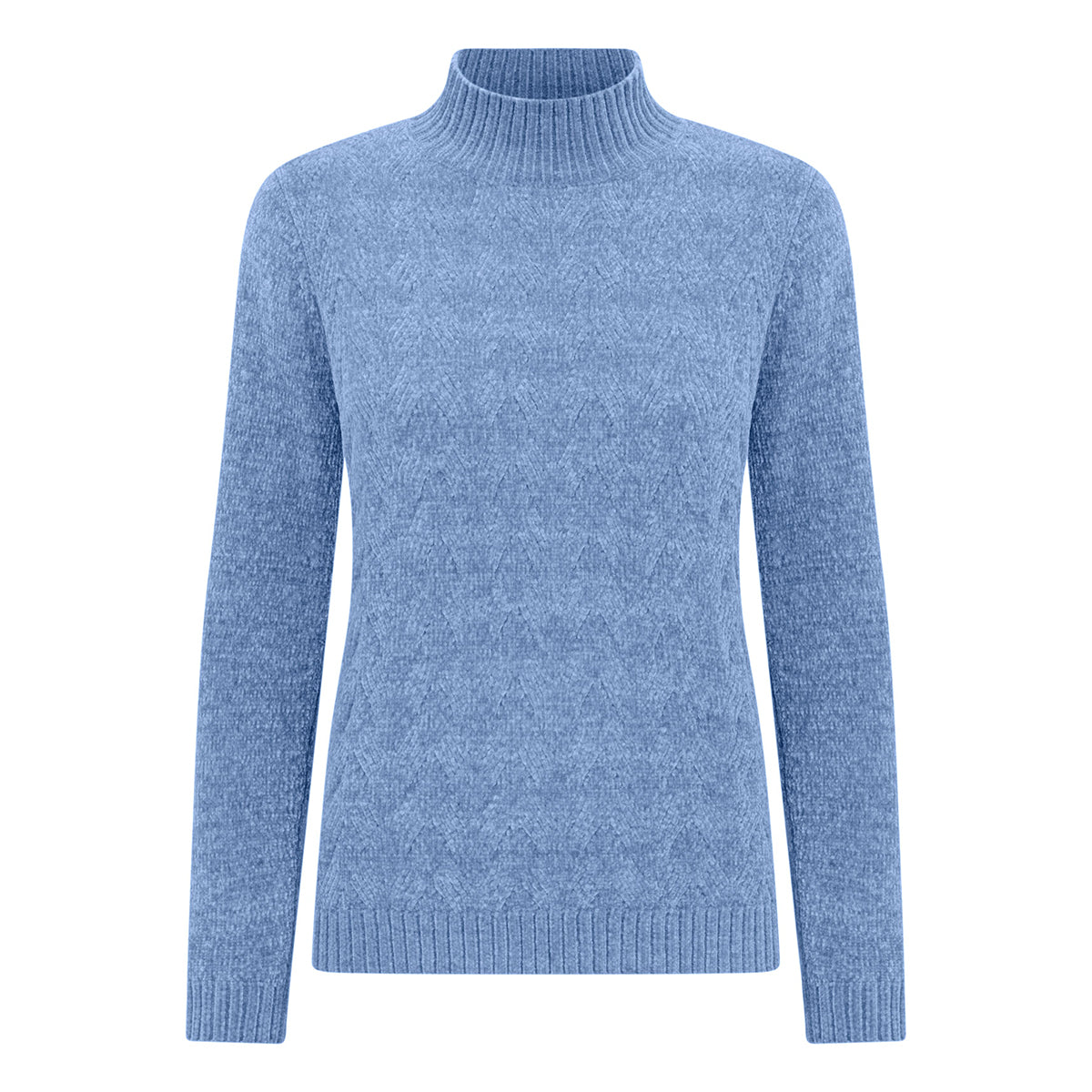 Cable Front Turle Neck Jumper (Size XL) - Mid Blue 8107716 2