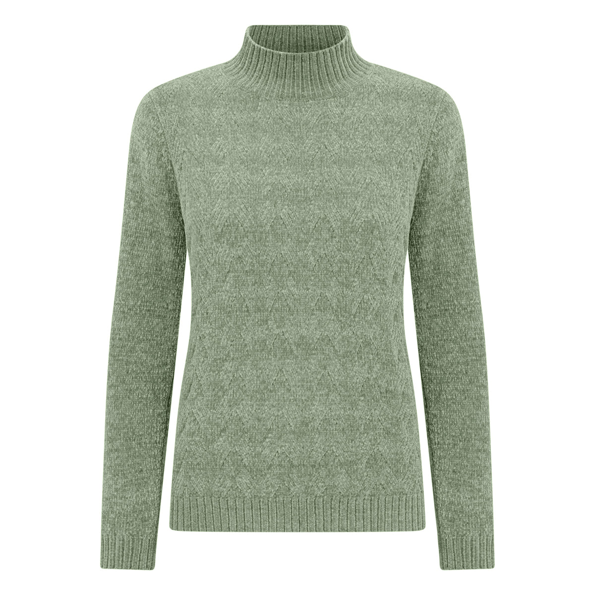 Cable Front Turle Neck Jumper (Size M) - Green 8107718 2