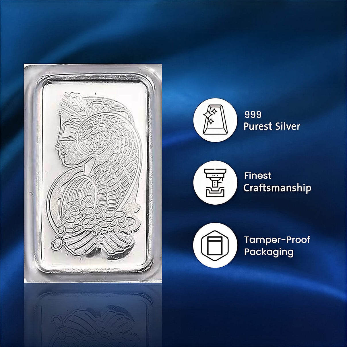 999 Pure Silver Bar with Lady Fortuna Pattern 5 Gms 8108152 3