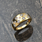 Luxuriant Diamond Lab Grown Diamond (SI/G-H) Star Motif Flush-Set Band Ring in 18K Vermeil Yellow Gold Plated Sterling Silver 0.33 Cts_8109800_1
