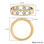 Luxuriant Diamond Lab Grown Diamond (SI/G-H) Star Motif Flush-Set Band Ring in 18K Vermeil Yellow Gold Plated Sterling Silver 0.33 Cts_8109800_5