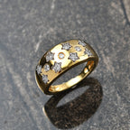 Luxuriant Diamond Lab Grown Diamond (SI/G-H) Star Motif Flush-Set Band Ring in 18K Vermeil Yellow Gold Plated Sterling Silver 0.33 Cts_8109801_1
