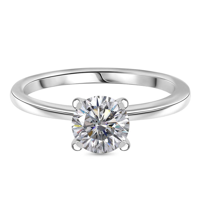 0.75 Ct. Moissanite Solitaire Ring in Rhodium Sterling Silver 8110270 1