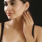 Moissanite Solitaire Ring in Rhodium Overlay Sterling Silver