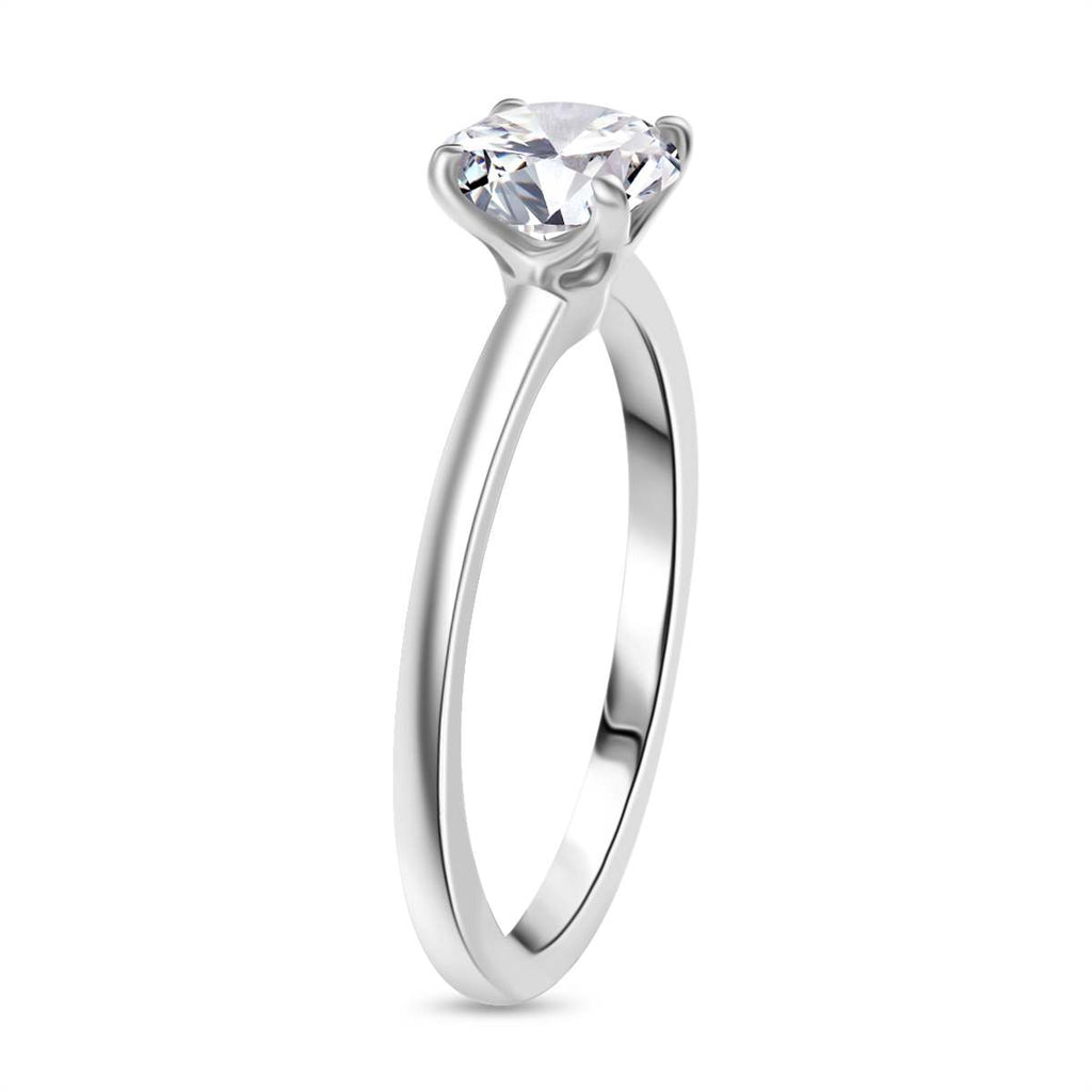 Moissanite Solitaire Ring in Rhodium Overlay Sterling Silver_8110272_2