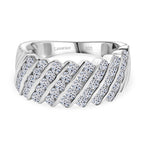 Luxuriant Diamond Lab Grown Diamond (SI-G/H) Ring in Rhodium Overlay Sterling Silver 1.01 Ct._8110314