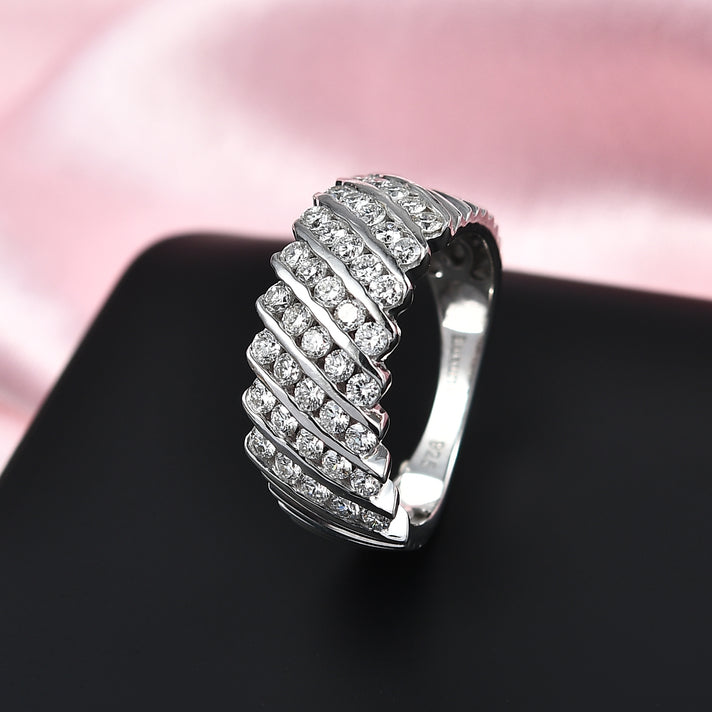 LUXURIANT Lab Grown Diamond (SI G/H) Ring in Rhodium Overlay Sterling Silver 1 Ct. 8110314 2