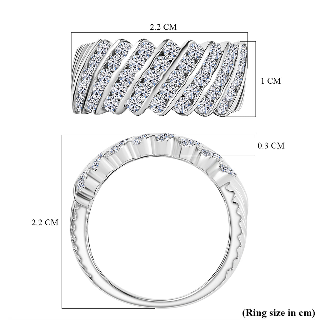 Luxuriant Diamond Lab Grown Diamond (SI-G/H) Ring in Rhodium Overlay Sterling Silver 1.01 Ct._8110314_5