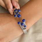 Designer Inspired - Natural Lapis Lazuli Bangle (Size 7.5)