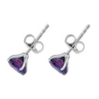 Luxuriant 10K White Gold AGI Certified AAA Lab Grown Alexandrite Solitaire Stud Push Post Earring 3.34 Ct._8111727_3