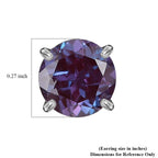 Luxuriant 10K White Gold AGI Certified AAA Lab Grown Alexandrite Solitaire Stud Push Post Earring 3.34 Ct._8111727_4