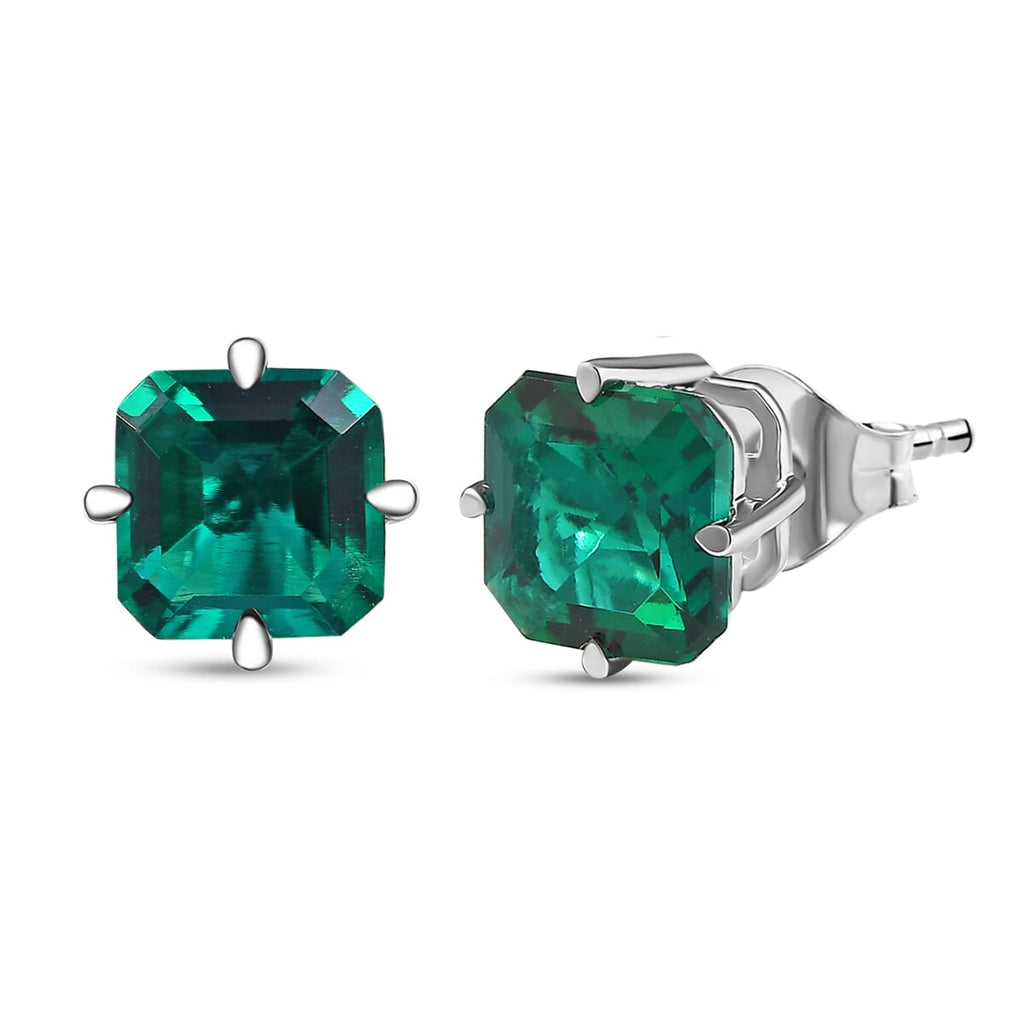 Luxuriant 10K White Gold AAA Lab Grown Emerald Fancy Earring, Gold Wt.1.29 Gms  2.038  Ct._8111740