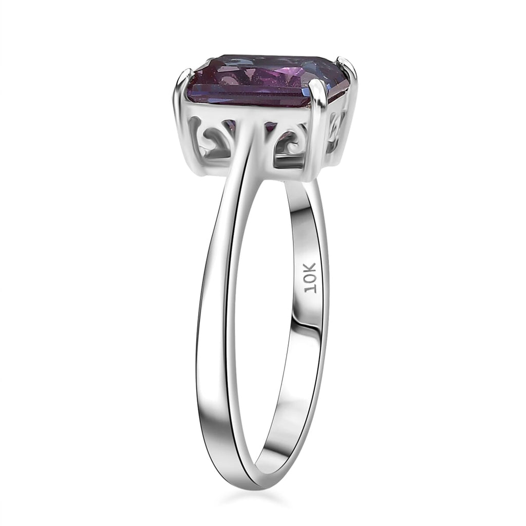 Luxuriant - 9K White Gold AGI Certified AAA Lab Grown Alexandrite Ring 3.01 Ct, Gold Wt. 2.90 Gms_8112116_3