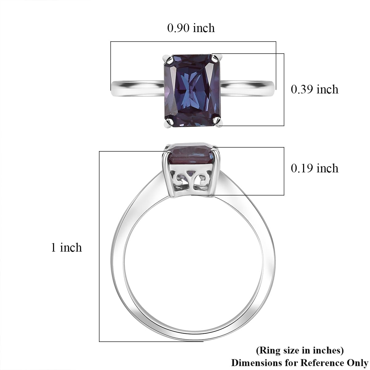 LUXURIANT AGI Certified 3 Ct. AAA Lab Grown Alexandrite Solitaire Ring in 9K White Gold 8112116 6