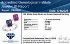 Luxuriant - 9K White Gold AGI Certified AAA Lab Grown Alexandrite Ring 3.01 Ct, Gold Wt. 2.90 Gms_8112116_9