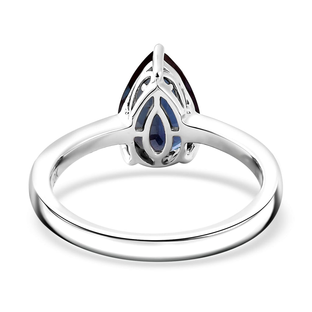 Luxuriant - 9K White Gold AGI Certified AAA Lab Grown Alexandrite Pear Cut Solitaire Ring 2.05 Ct._8112144_4