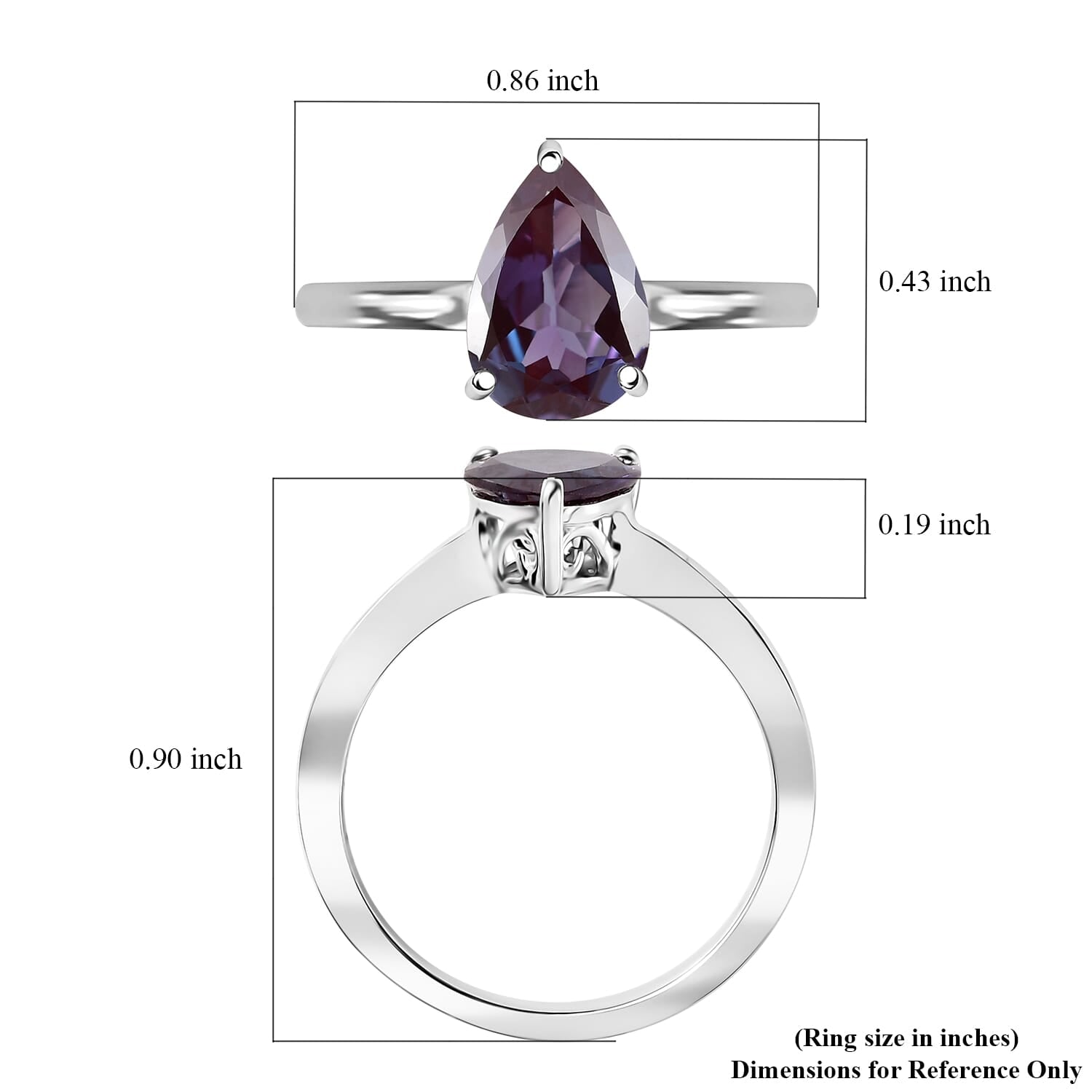 LUXURIANT 2 Ct. AAA Lab Grown Alexandrite Ring in 10K White Gold 8112144 5