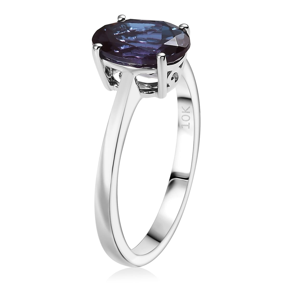 LUXURIANT AGI Certified 2.3 Ct. AAA Lab Grown Alexandrite Solitaire Ring in 10K White Gold 8112159 4