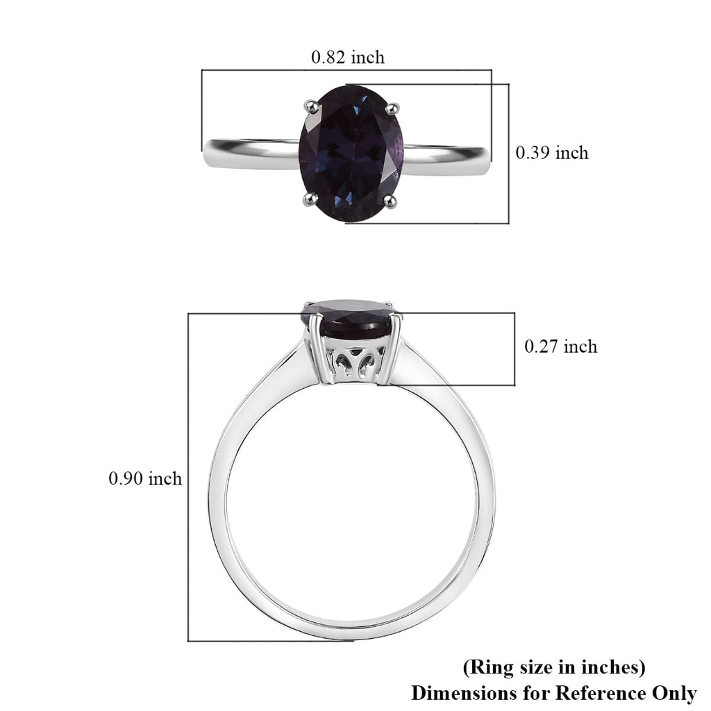 Luxuriant 10K White Gold AGI Certified AAA Lab Grown Alexandrite Solitaire Ring 2.38 Ct._8112159_5