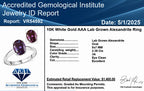 Luxuriant 10K White Gold AGI Certified AAA Lab Grown Alexandrite Solitaire Ring 2.38 Ct._8112159_9