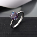 LUXURIANT 9K White Gold AGI Certified AAA Lab Grown Alexandrite Solitaire Ring 2.14 Ct._8112167_1