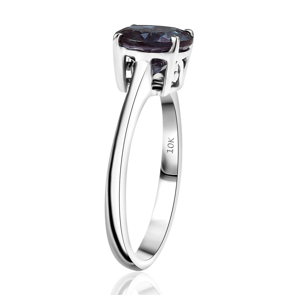 LUXURIANT 9K White Gold AGI Certified AAA Lab Grown Alexandrite Solitaire Ring 2.14 Ct._8112167_3